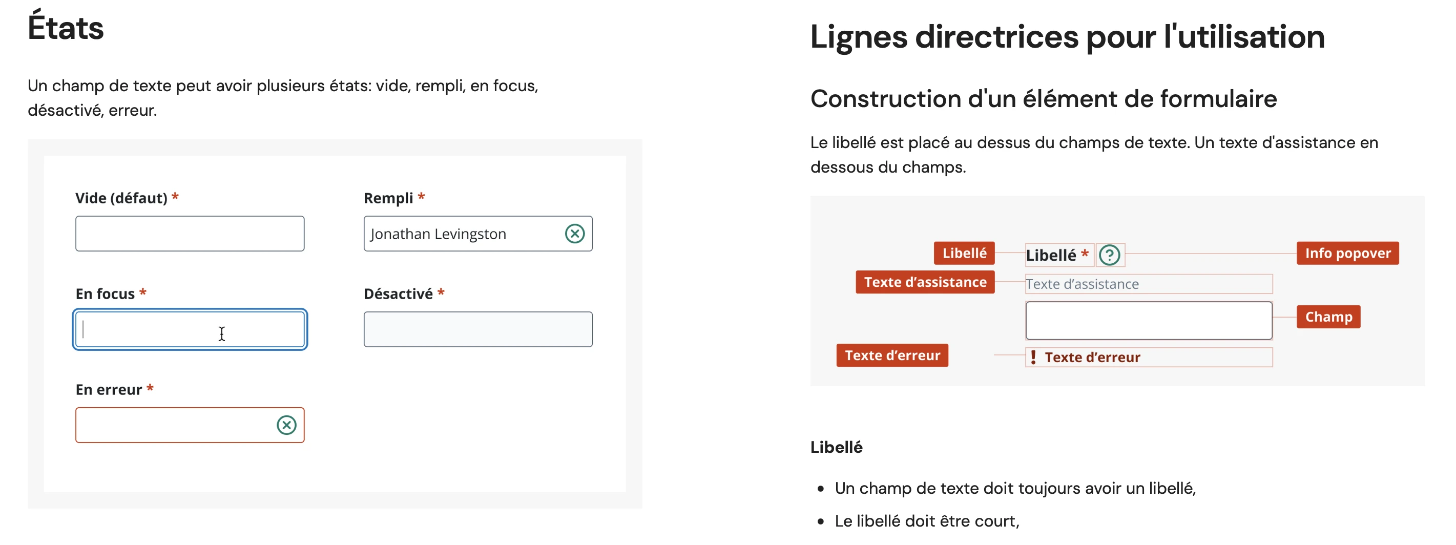 Text field: states and anatomy of a form element