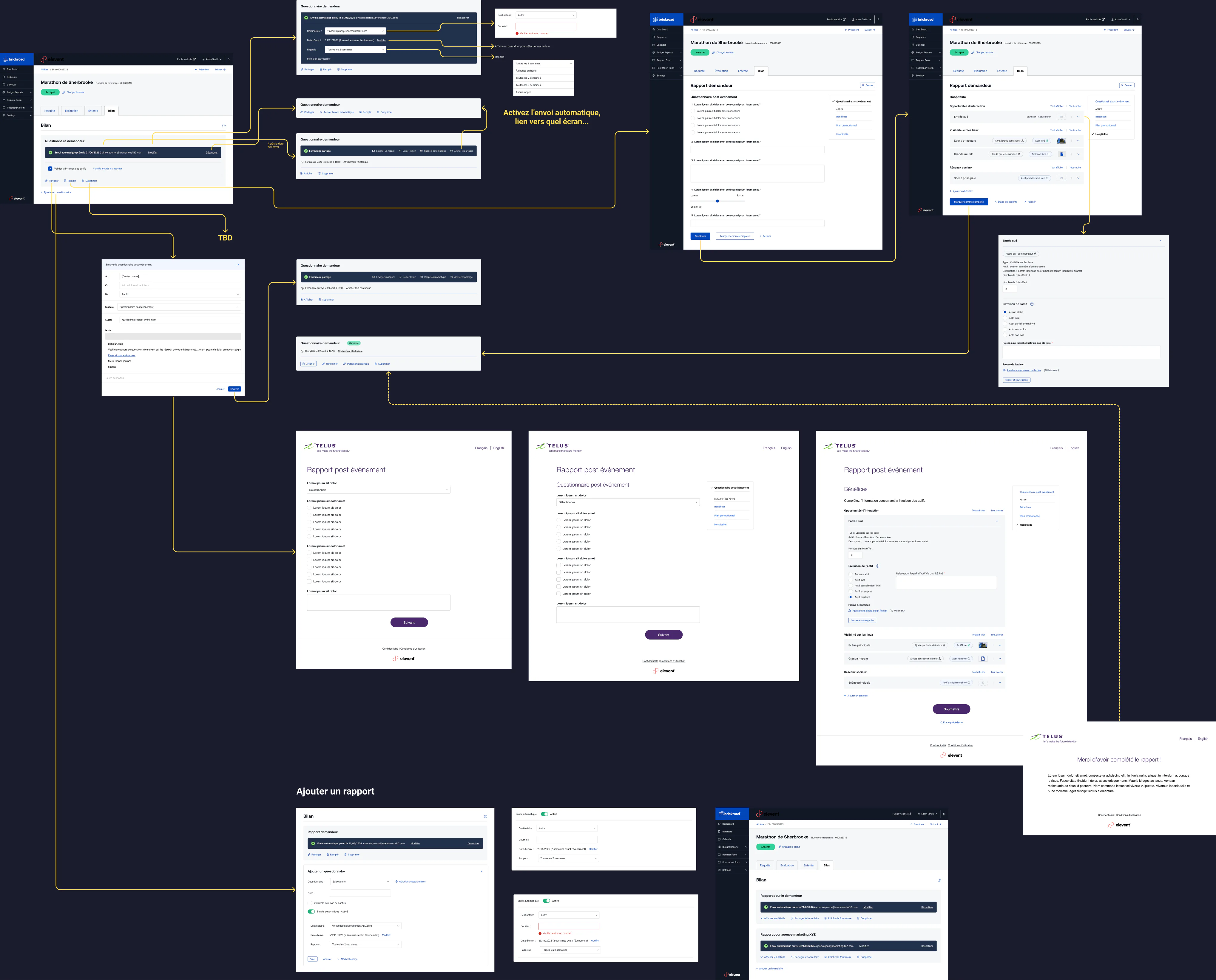 User flow for creating a post-event report