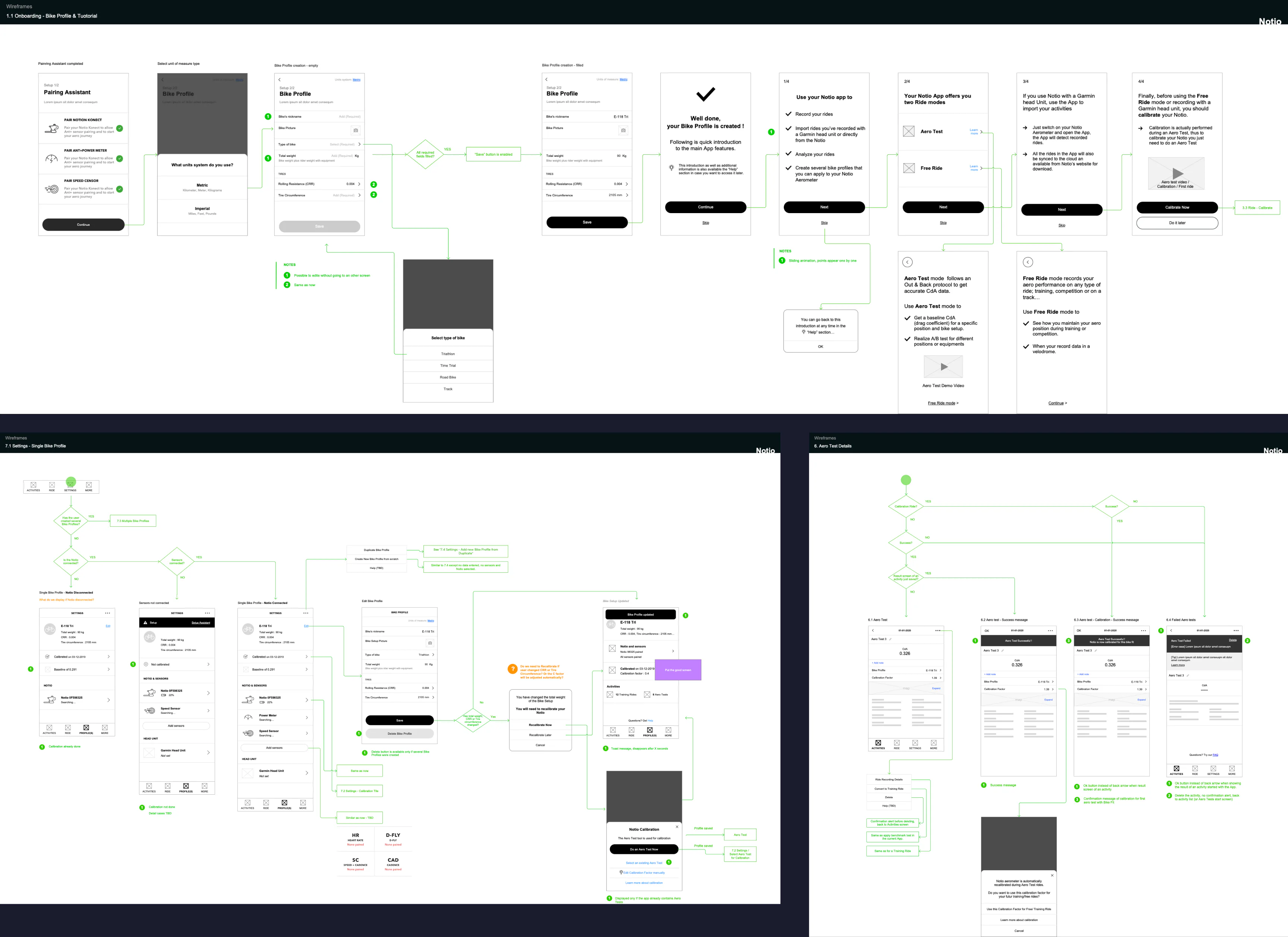 Notio: wireframe samples