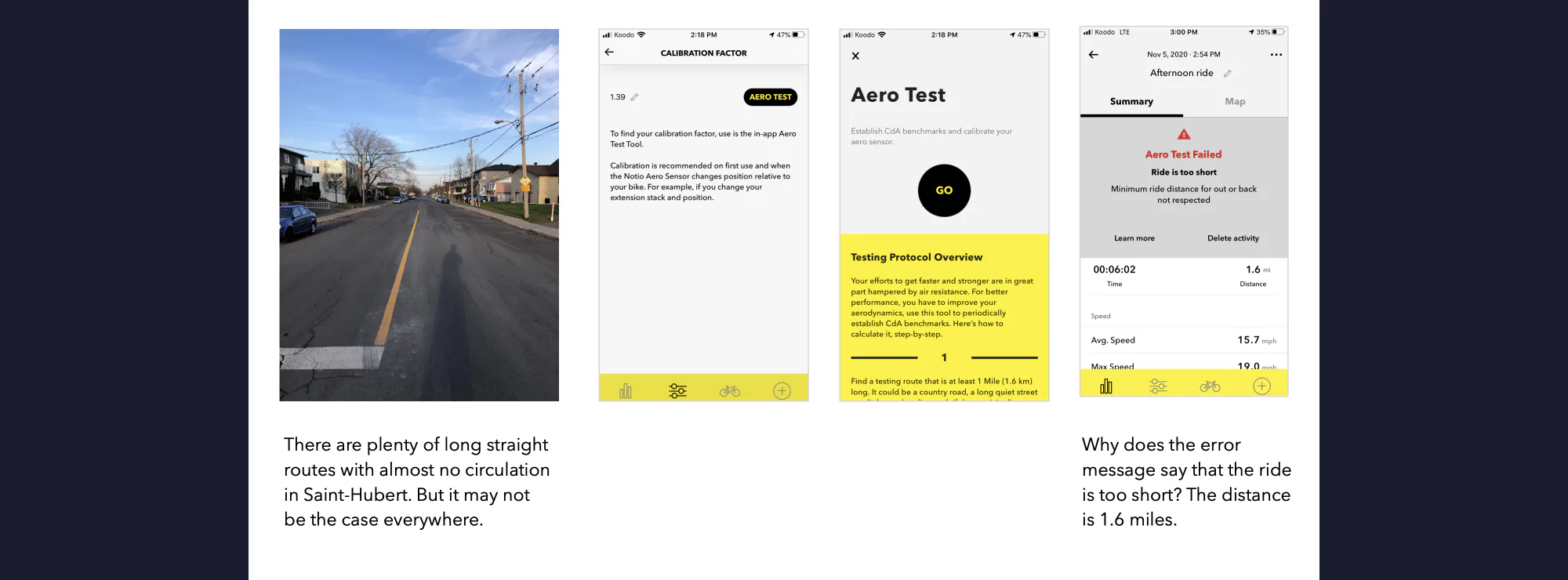 Notio: ride test of the sensor and the app
