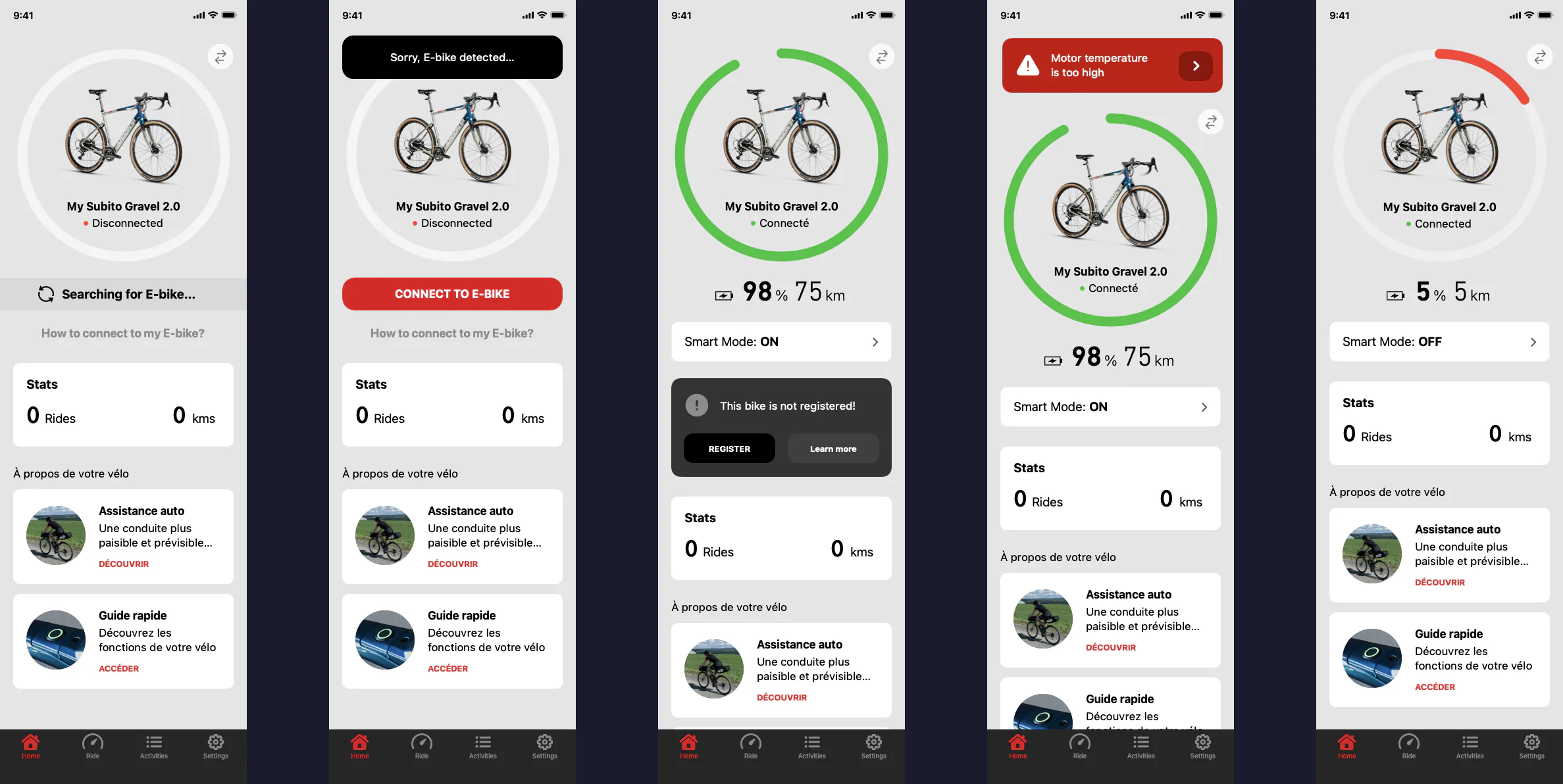 E-bike native iOS app: home