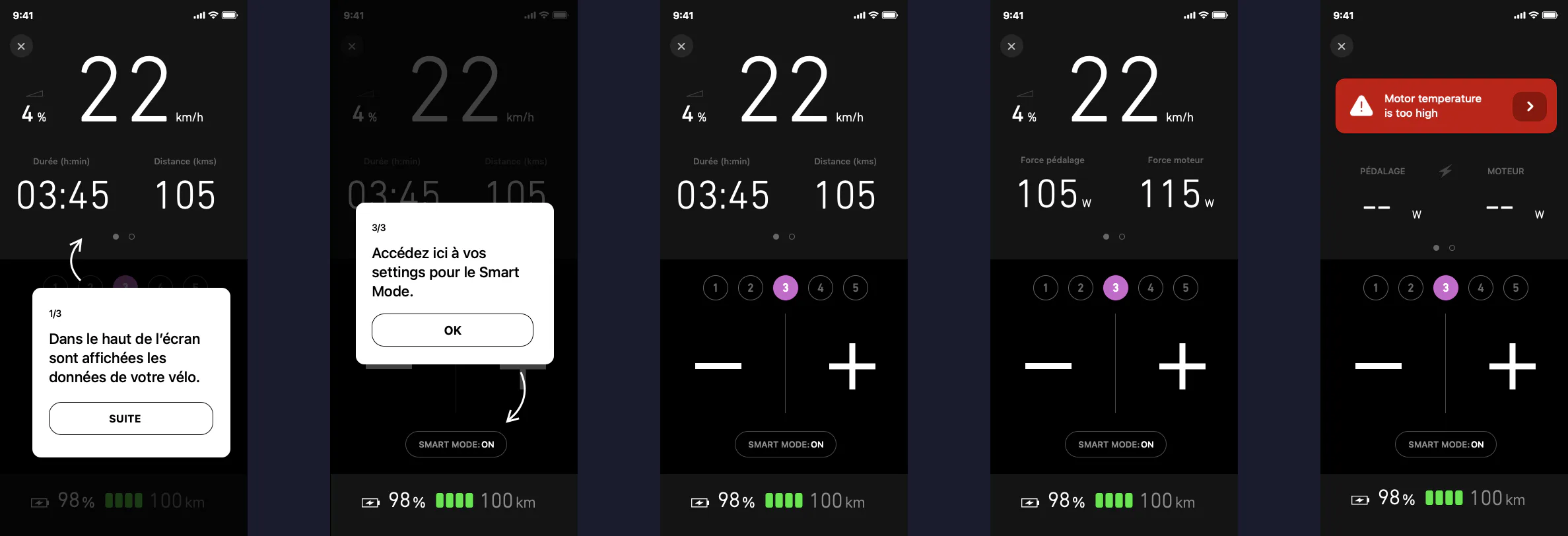 E-bike native iOS app: ride mode